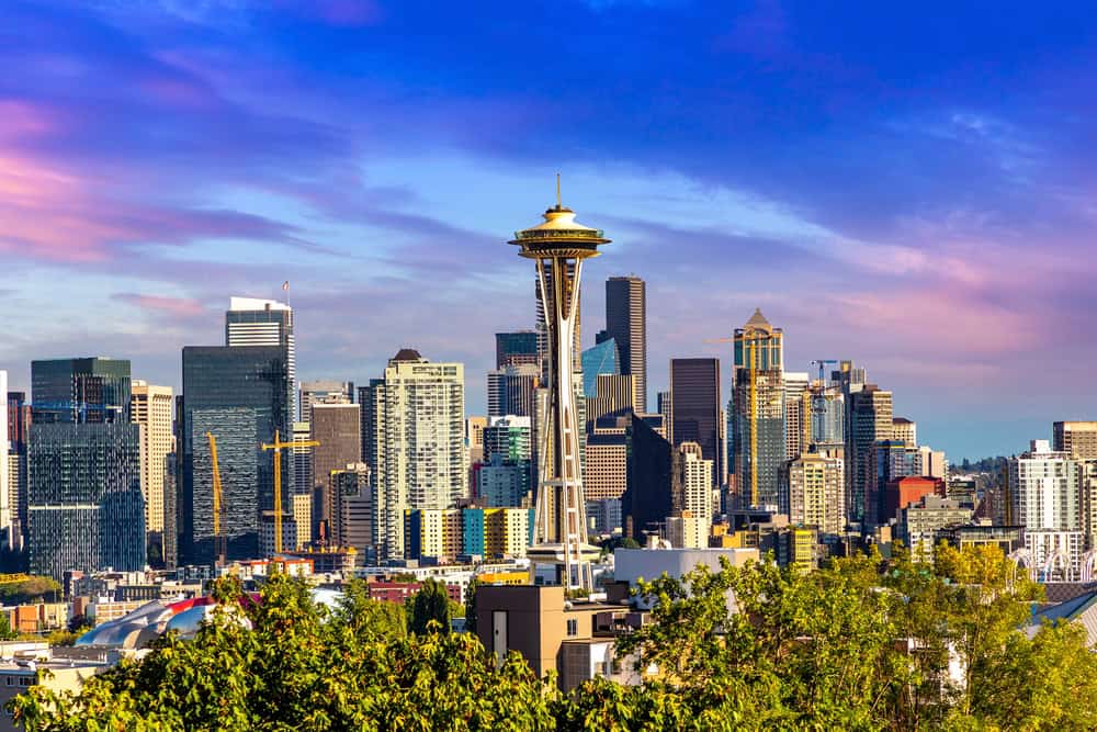 Seattle cityscape with the Space Needle and downtown skyline
