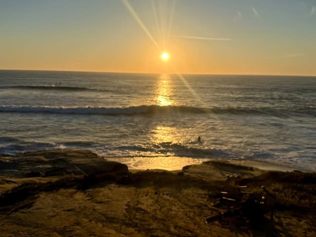 Golden Sunset at Windansea Beach in La Jolla, California
