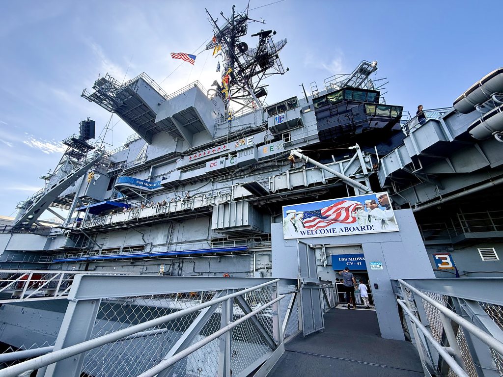 USS Midway Museum in downtown San Diego, a must-visit stop on a San Diego 3-day itinerary along the scenic Embarcadero waterfront