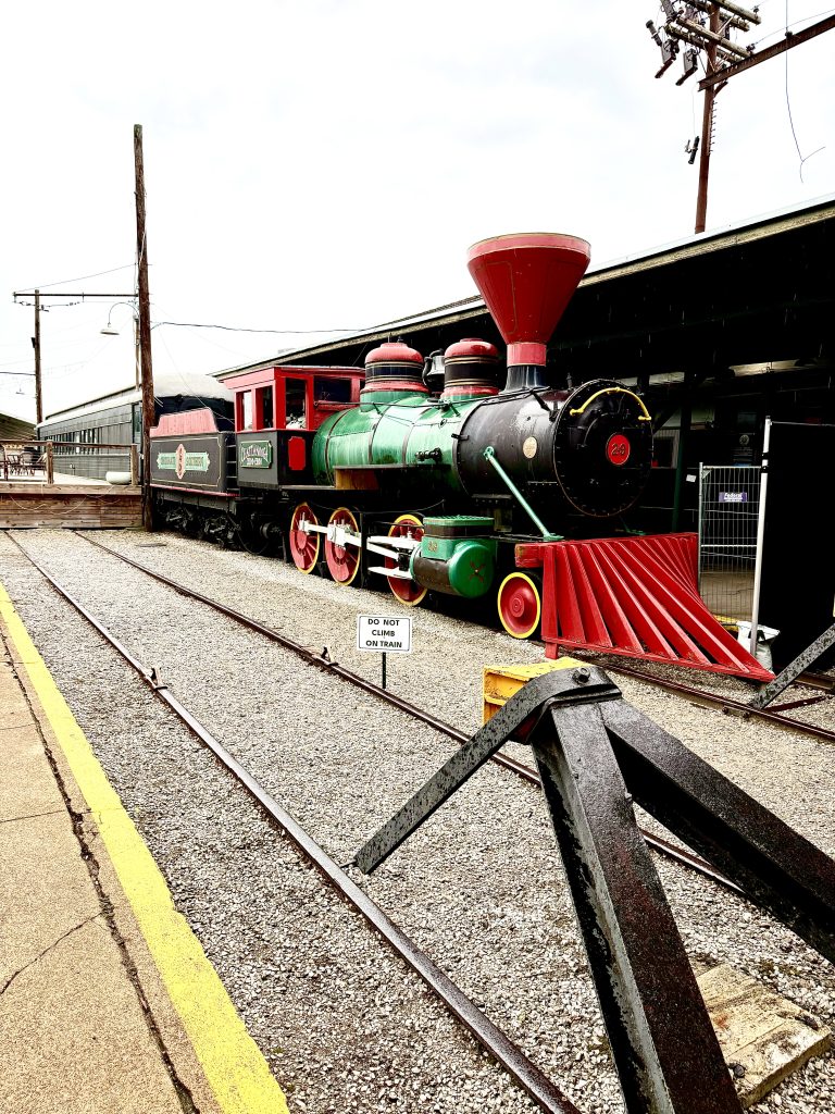 Historic Chattanooga Choo Choo steam locomotive displayed at Terminal Station in Chattanooga, Tennessee